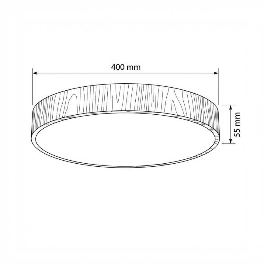 Brilagi - LED dæmpbar loftlampe POOL LED/50W/230V 3000-6000K Ø 40 cm i trælook + fjernbetjening