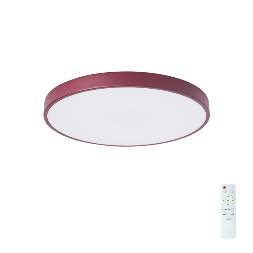 Brilagi - LED-dæmpbar loftlampe POOL LED/60W/230V 3000-6000K Ø 50 cm bordeaux + fjernbetjening