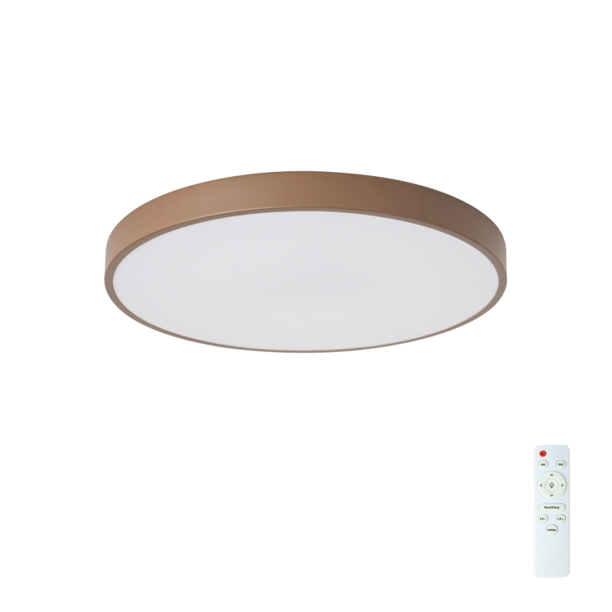 Brilagi - LED-dæmpbar loftlampe POOL LED/60W/230V 3000-6000K Ø 50 cm brun + fjernbetjening
