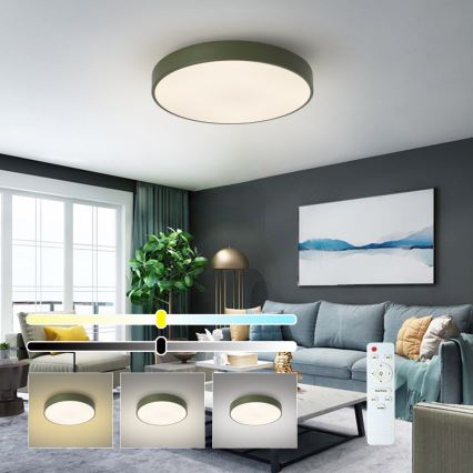 Brilagi - LED-dæmpbar loftlampe POOL LED/60W/230V 3000-6000K Ø 50 cm grøn + fjernbetjening