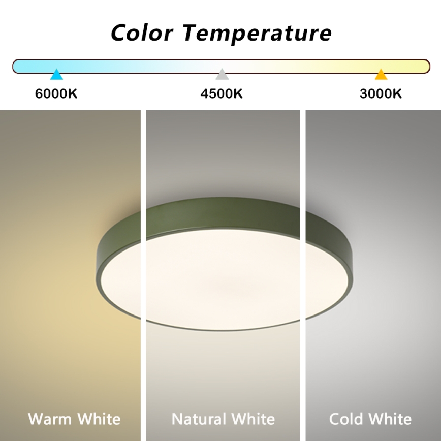 Brilagi - LED-dæmpbar loftlampe POOL LED/60W/230V 3000-6000K Ø 50 cm grøn + fjernbetjening