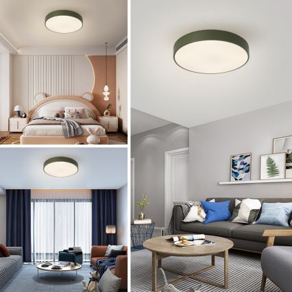 Brilagi - LED-dæmpbar loftlampe POOL LED/60W/230V 3000-6000K Ø 50 cm grøn + fjernbetjening