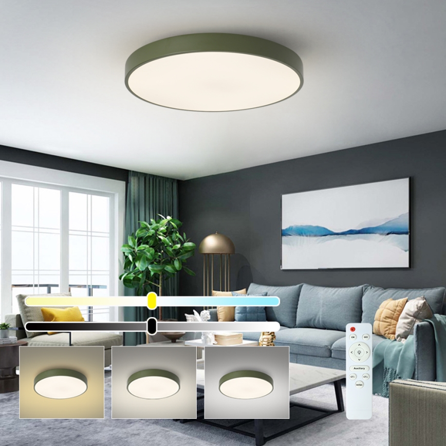 Brilagi - Dæmpbar LED-loftlampe POOL LED/60W/230V 3000-6000K Ø 60 cm grøn + fjernbetjening