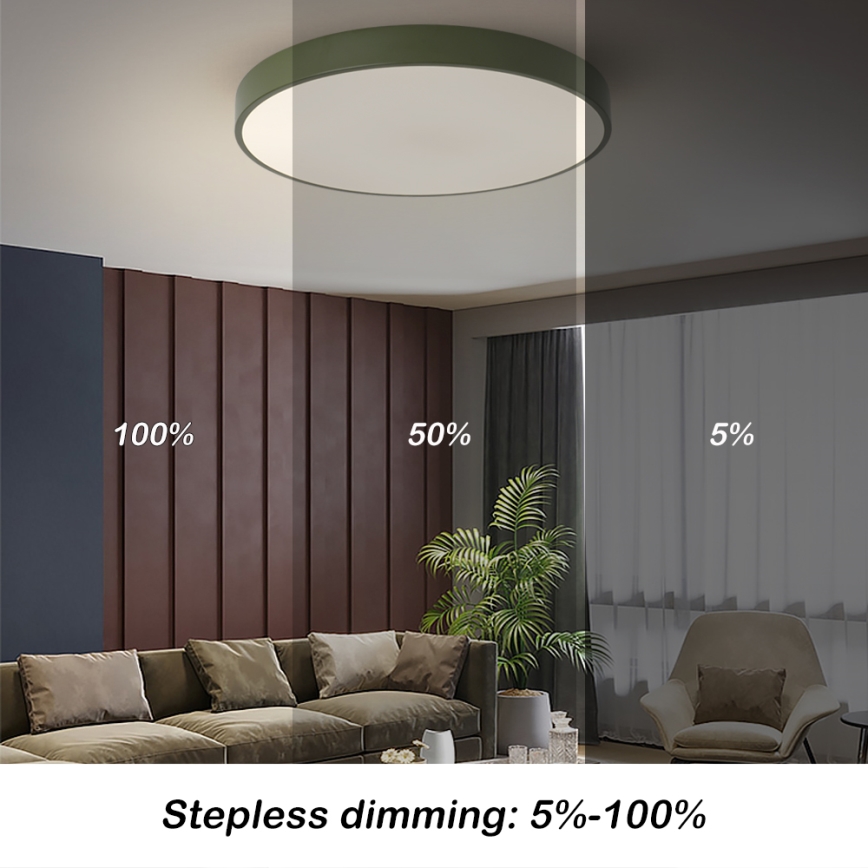 Brilagi - Dæmpbar LED-loftlampe POOL LED/60W/230V 3000-6000K Ø 60 cm grøn + fjernbetjening
