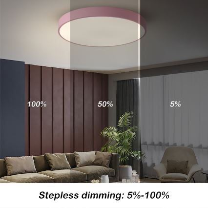 Brilagi - Dæmpbar LED-loftlampe POOL LED/60W/230V 3000-6000K Ø 60 cm pink + fjernbetjening