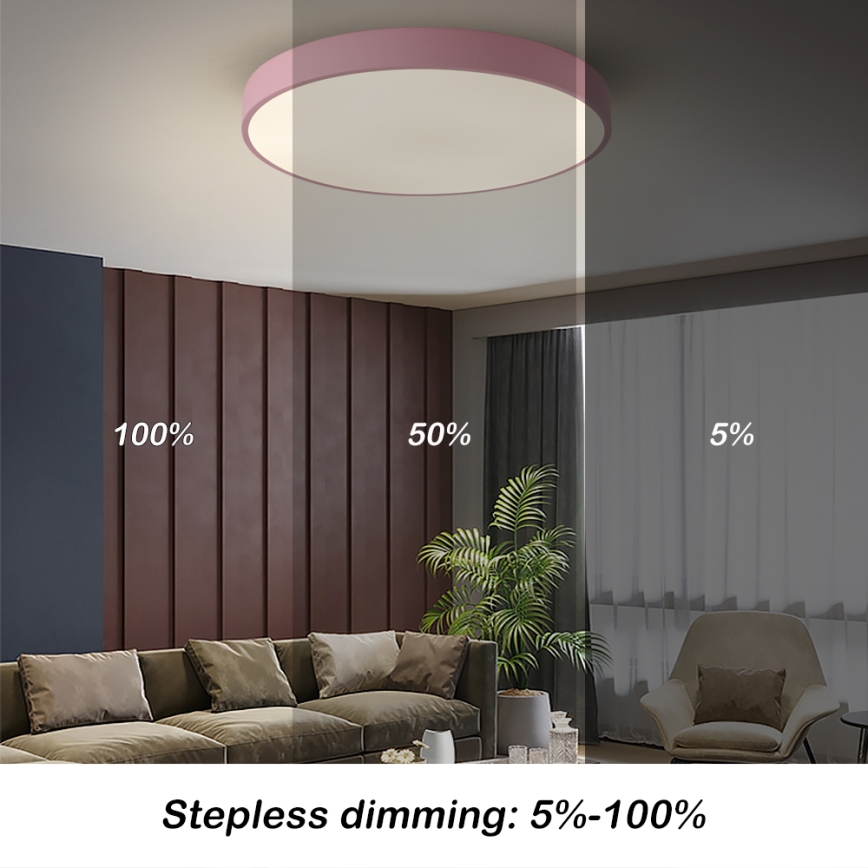 Brilagi - Dæmpbar LED-loftlampe POOL LED/60W/230V 3000-6000K Ø 60 cm pink + fjernbetjening