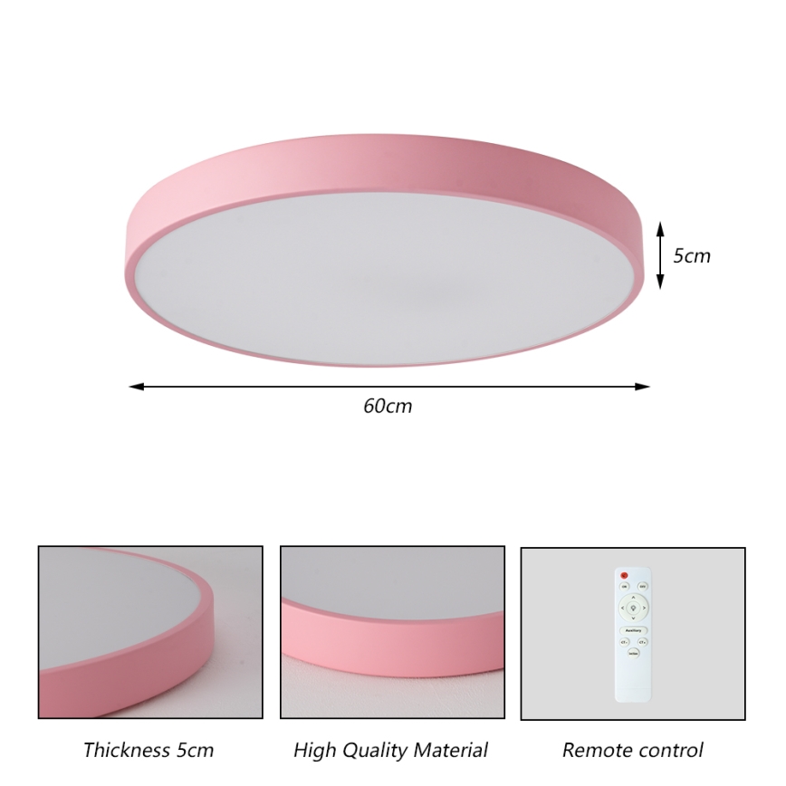 Brilagi - Dæmpbar LED-loftlampe POOL LED/60W/230V 3000-6000K Ø 60 cm pink + fjernbetjening