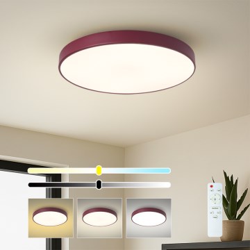 Brilagi - LED-dæmpbar loftlampe POOL LED/60W/230V 3000-6000K Ø 50 cm bordeaux + fjernbetjening