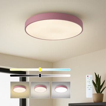 Brilagi - LED dæmpbar loftlampe POOL LED/60W/230V 3000–6000K Ø 50 cm rosa + fjernbetjening