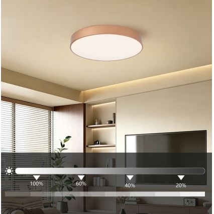 Brilagi - LED dæmpbar loftlampe POOL LED/60W/230V 3000–6000K Ø 50 cm bronzefarvet + fjernbetjening