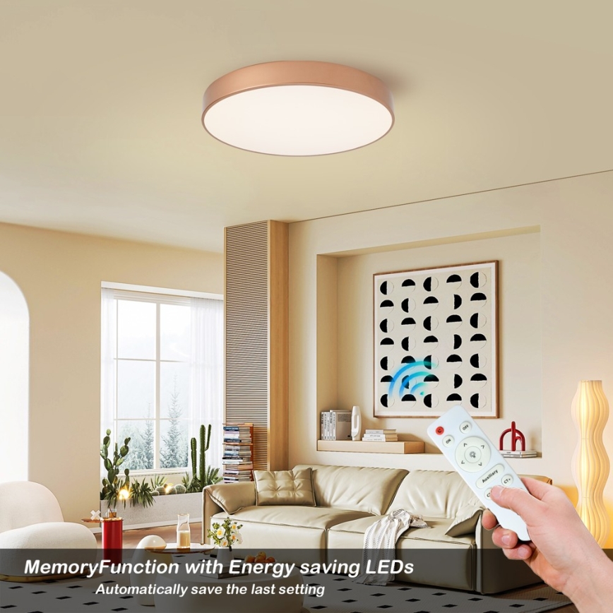 Brilagi - LED dæmpbar loftlampe POOL LED/60W/230V 3000–6000K Ø 50 cm bronzefarvet + fjernbetjening