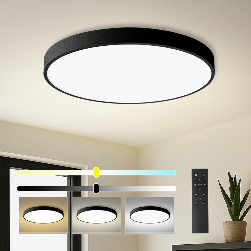Brilagi - LED dæmpbar loftlampe POOL SMART LED/100W/230V 3000-6000K Ø 80 cm Wi-Fi Tuya sort + fjernbetjening