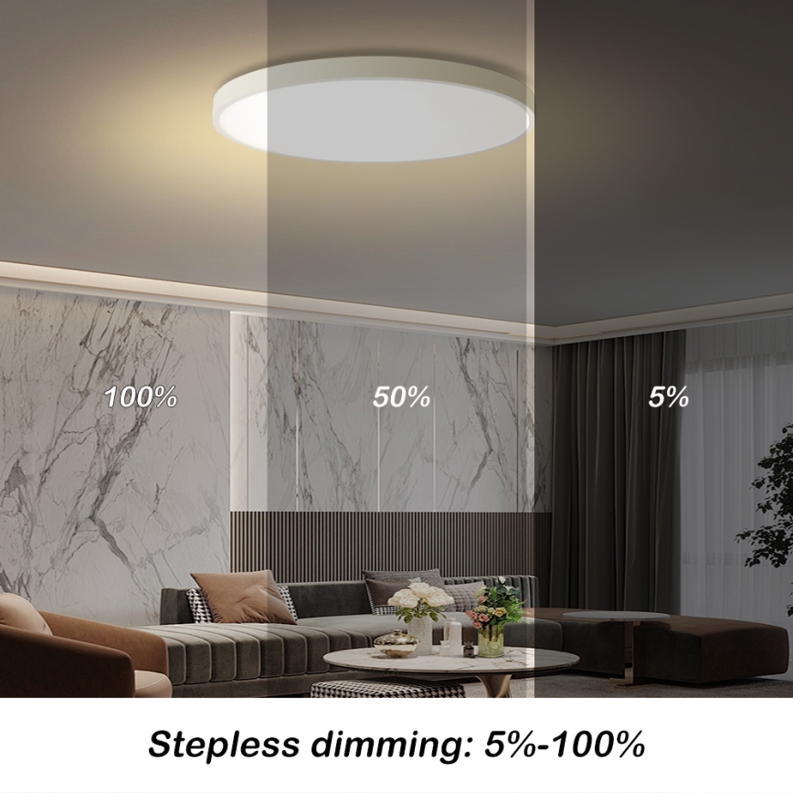 Brilagi - Dæmpbar Loftlampe POOL SMART LED/100W/230V 3000-6000K 80 cm Wi-Fi Tuya Hvid + Fjernbetjening