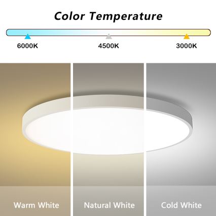 Brilagi - Dæmpbar Loftlampe POOL SMART LED/100W/230V 3000-6000K 80 cm Wi-Fi Tuya Hvid + Fjernbetjening