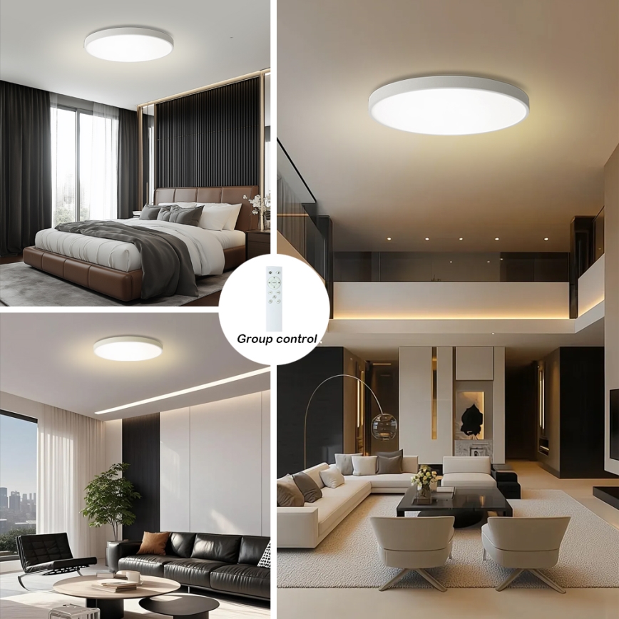 Brilagi - Dæmpbar Loftlampe POOL SMART LED/100W/230V 3000-6000K 80 cm Wi-Fi Tuya Hvid + Fjernbetjening