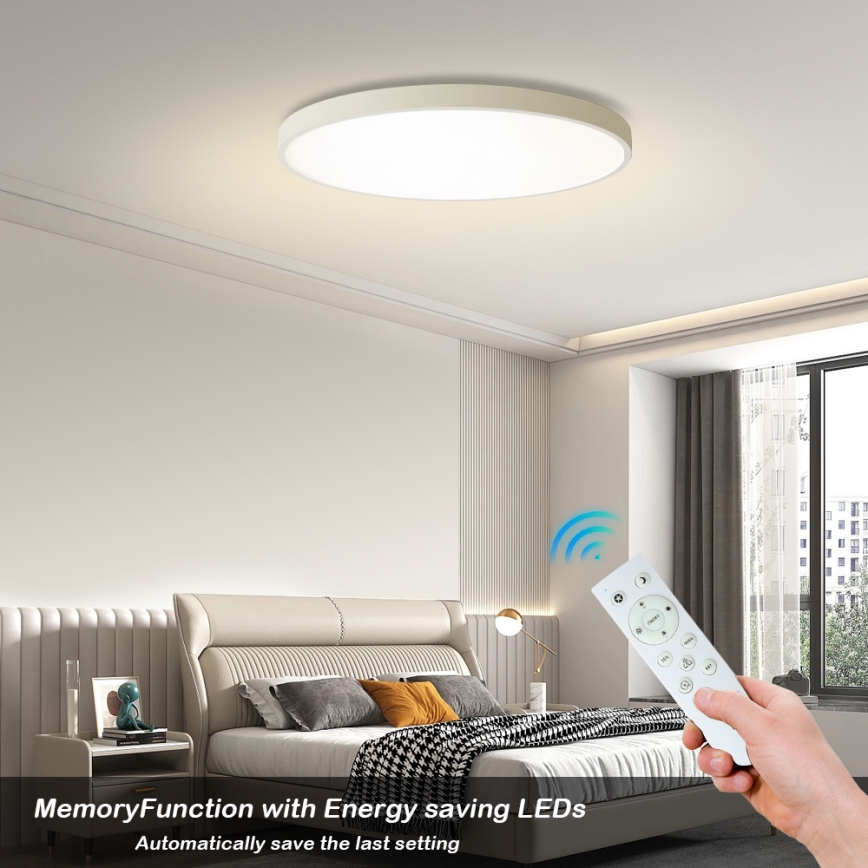 Brilagi - Dæmpbar Loftlampe POOL SMART LED/100W/230V 3000-6000K 80 cm Wi-Fi Tuya Hvid + Fjernbetjening