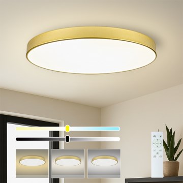 Brilagi - LED dæmpbar loftlampe POOL SMART LED/128W/230V 3000-6000K 100 cm guldfarvet Wi-Fi Tuya + fjernbetjening