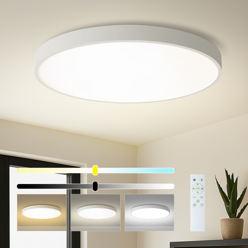 Brilagi - LED Dæmpbar loftlampe POOL SMART LED/128W/230V 3000-6000K pr. 100 cm Wi-Fi Tuya hvid + fjernbetjening