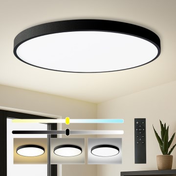 Brilagi - LED dæmpbar loftlampe POOL SMART LED/180W/230V 3000-6000K Ø 120 cm Wi-Fi Tuya sort + fjernbetjening