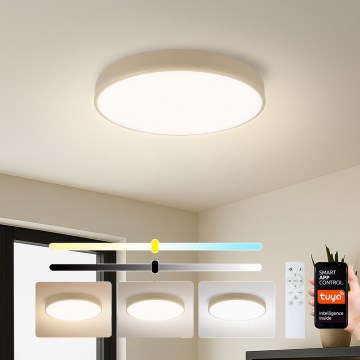 Brilagi - LED-dæmpbar loftlampe POOL SMART LED/48W/230V 3000-6000K Ø 40 cm Wi-Fi Tuya beige + fjernbetjening