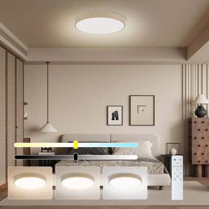 Brilagi - Dæmpbar Loftlampe POOL SMART LED/48W/230V 3000-6000K Ø 40 cm Wi-Fi Tuya beige + fjernbetjening
