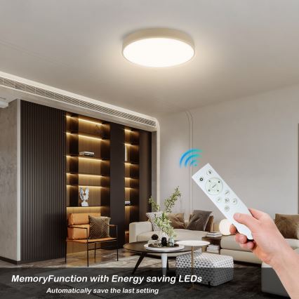 Brilagi - Dæmpbar Loftlampe POOL SMART LED/48W/230V 3000-6000K Ø 40 cm Wi-Fi Tuya beige + fjernbetjening