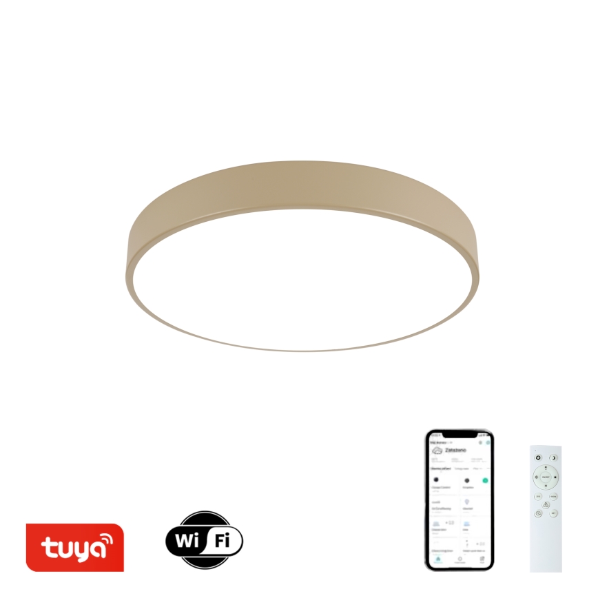 Brilagi - Dæmpbar Loftlampe POOL SMART LED/48W/230V 3000-6000K Ø 40 cm Wi-Fi Tuya beige + fjernbetjening