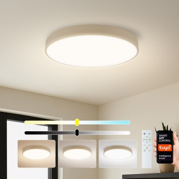 Brilagi - LED dæmpbar loftlampe POOL SMART LED/60W/230V 3000–6000K Ø 50 cm Wi‑Fi Tuya beige + fjernbetjening