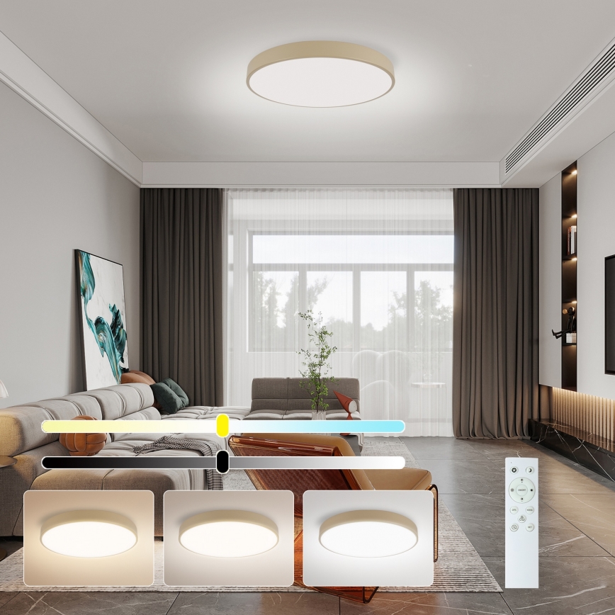 Brilagi - Dæmpbar LED Loftlampe POOL SMART LED/60W/230V pr. 50 cm Wi-Fi Tuya beige + fjernbetjening