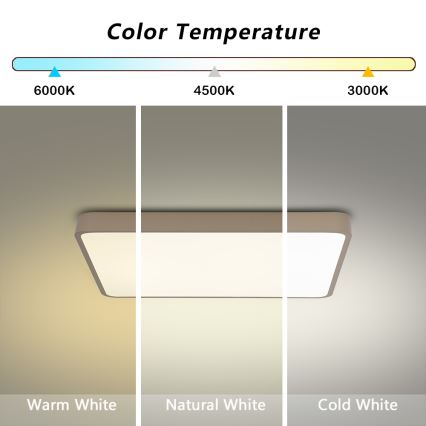 Brilagi - Dæmpbar LED-loftlampe POOL SQUARE LED/36W/230V 3000-6000K 40x40 cm beige + fjernbetjening