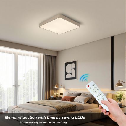 Brilagi - Dæmpbar LED-loftlampe POOL SQUARE LED/36W/230V 3000-6000K 40x40 cm beige + fjernbetjening