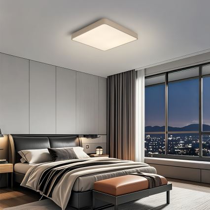 Brilagi - Dæmpbar LED-loftlampe POOL SQUARE LED/36W/230V 3000-6000K 40x40 cm beige + fjernbetjening