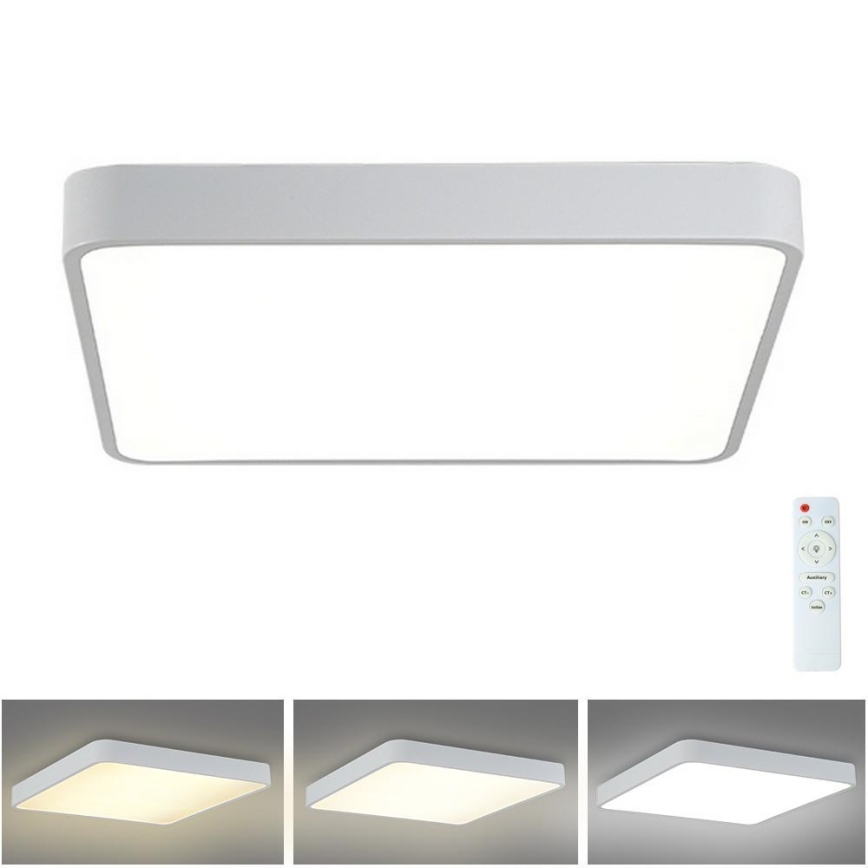 Brilagi - LED Dæmpbar loftlampe POOL SQUARE LED/36W/230V 3000-6000K 40x40 cm hvid + fjernbetjening