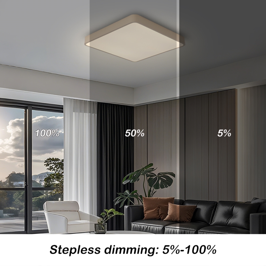 BRILAGI - Dæmpbar LED-loftlampe POOL SQUARE LED/48W/230V 3000-6000K 50x50 cm beige + fjernbetjening