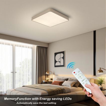 BRILAGI - Dæmpbar LED-loftlampe POOL SQUARE LED/48W/230V 3000-6000K 50x50 cm beige + fjernbetjening