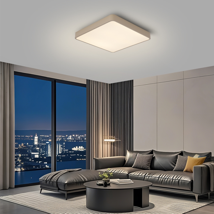 BRILAGI - Dæmpbar LED-loftlampe POOL SQUARE LED/48W/230V 3000-6000K 50x50 cm beige + fjernbetjening