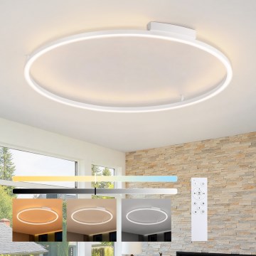 Brilagi - LED-dæmpbar loftlampe PORTOFINO LED/85W/230V 3000-6000K Ø 120 cm hvid + fjernbetjening