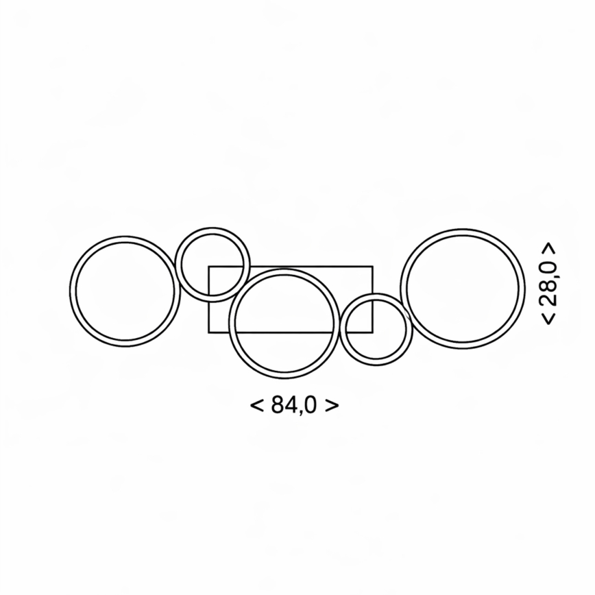 Brilagi - LED dæmpbar loftlampe RINGO LED/34W/230V 3000-6000K 28x84 cm sort + fjernbetjening