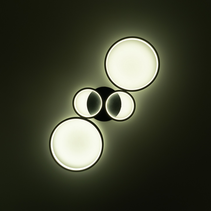 Brilagi - LED-dæmpbar loftlampe RINGO LED/34W/230V 3000-6000K 28x78 cm sort + fjernbetjening