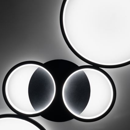 Brilagi - LED-dæmpbar loftlampe RINGO LED/34W/230V 3000-6000K 28x78 cm sort + fjernbetjening