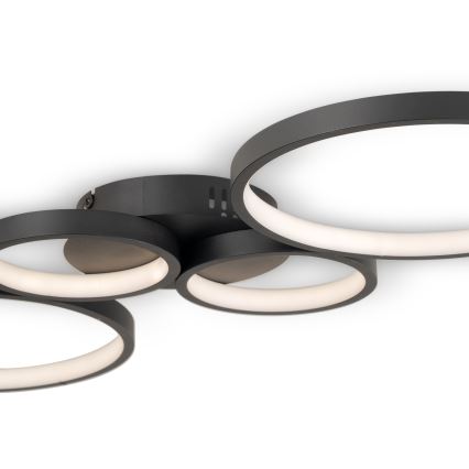 Brilagi - LED-dæmpbar loftlampe RINGO LED/34W/230V 3000-6000K 28x78 cm sort + fjernbetjening