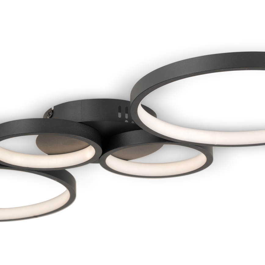 Brilagi - LED-dæmpbar loftlampe RINGO LED/34W/230V 3000-6000K 28x78 cm sort + fjernbetjening