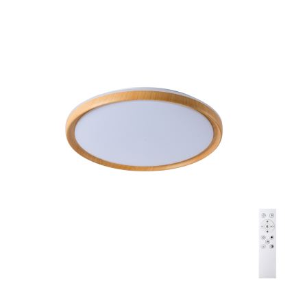 Brilagi - dæmpbar LED-loftlampe RIVO LED/72W/230V 3000-6000K træfinish Ø 50 cm + fjernbetjening