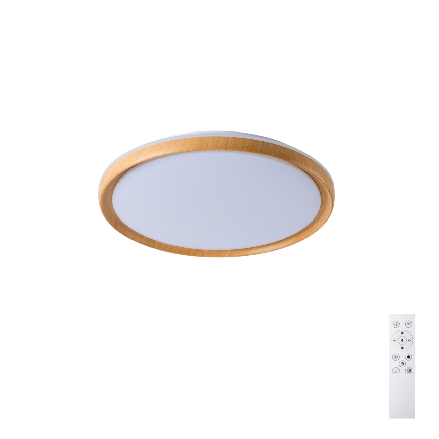 Brilagi - dæmpbar LED-loftlampe RIVO LED/72W/230V 3000-6000K træfinish Ø 50 cm + fjernbetjening