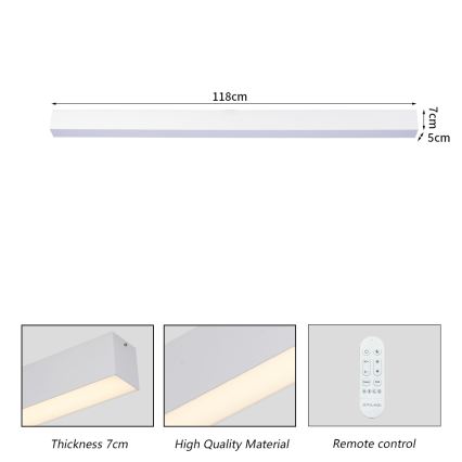 Brilagi - LED dæmpbar loftlampe SLEEKLINE SMART LED/40W/230V 3000-6000K Wi-Fi Tuya hvid + fjernbetjening