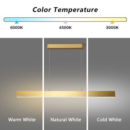 Brilagi - LED dæmpbar loftlampe på kabel SLEEKLINE SMART LED/40W/230V 3000-6000K Wi-Fi Tuya guld + fjernbetjening