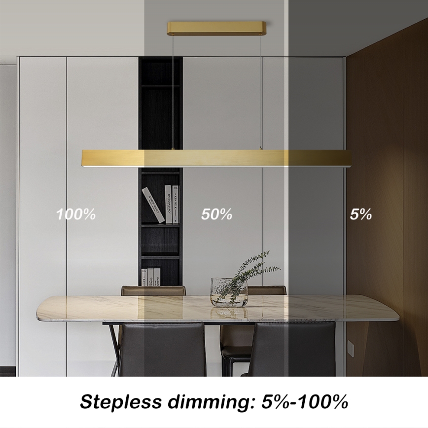 Brilagi - LED dæmpbar loftlampe på kabel SLEEKLINE SMART LED/40W/230V 3000-6000K Wi-Fi Tuya guld + fjernbetjening