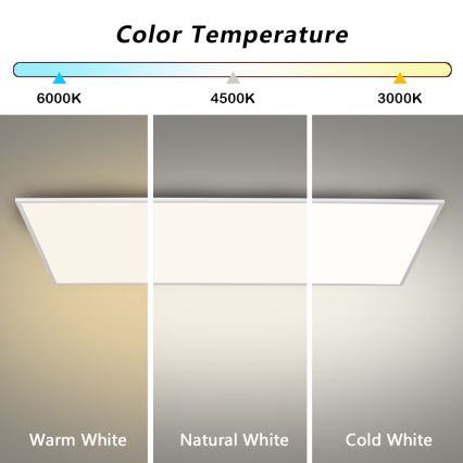 Brilagi - LED dæmpbar loftlampe SLIMFRAME LED/80W/230V 120x60 cm 3000-6000K hvid + fjernbetjening