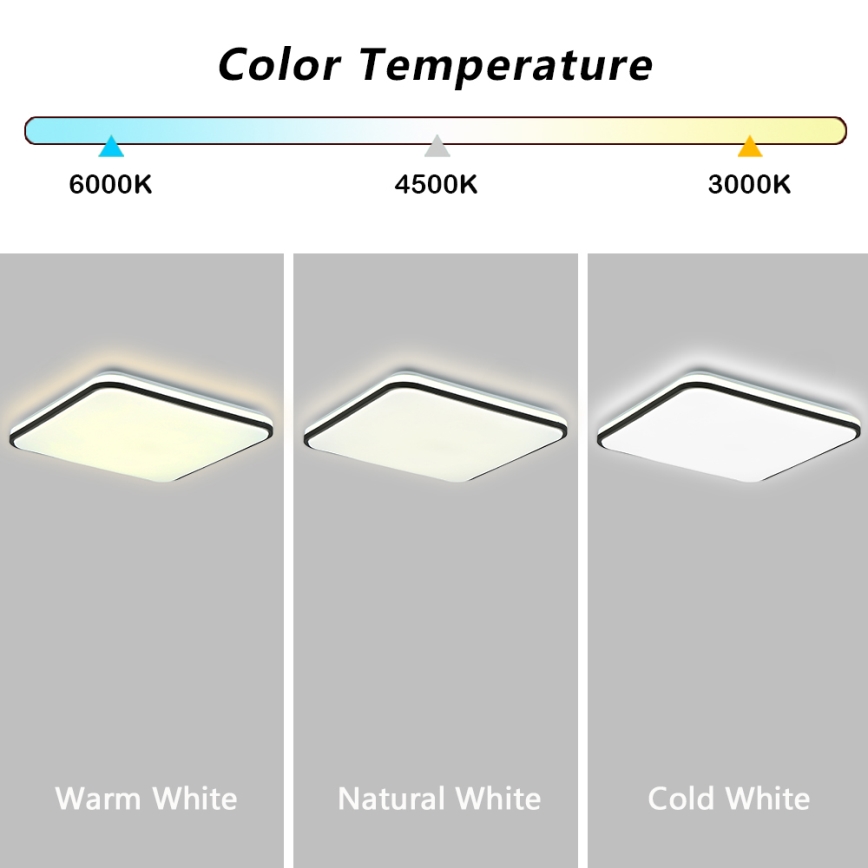 Brilagi - Dæmpbar SMART LED loftlampe LED/24W/230V 43x43 cm 3000-6000K Wi-Fi Tuya Beacon + fjernbetjening