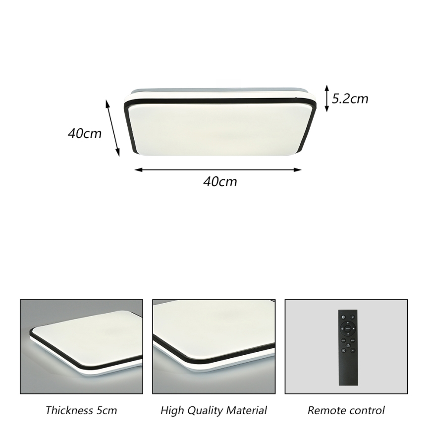 Brilagi - Dæmpbar SMART LED loftlampe LED/24W/230V 43x43 cm 3000-6000K Wi-Fi Tuya Beacon + fjernbetjening